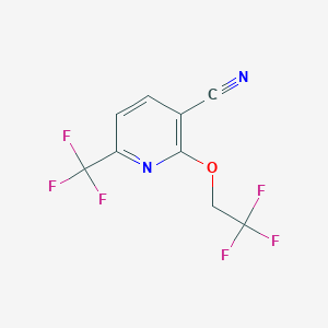 molecular formula C9H4F6N2O B1380248 2-(2,2,2-Trifluoroethoxy)-6-(trifluoromethyl)pyridine-3-carbonitrile CAS No. 1499589-54-6