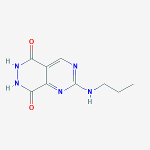 molecular formula C9H11N5O2 B13802482 2-(Propylamino)-6,7-dihydropyrimido[4,5-d]pyridazine-5,8-dione CAS No. 6344-82-7