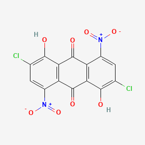 molecular formula C14H4Cl2N2O8 B13802496 1,5-Dihydroxy-2,6-dichloro-4,8-dinitroanthraquinone CAS No. 6883-99-4