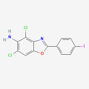 molecular formula C13H7Cl2IN2O B13802523 4,6-dichloro-2-(4-iodophenyl)-1,3-benzoxazol-5-amine 