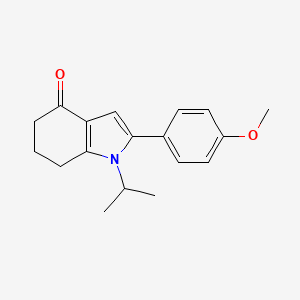 molecular formula C18H21NO2 B13802543 4H-INDOL-4-ONE, 1,5,6,7-TETRAHYDRO-1-ISOPROPYL-2-(p-METHOXYPHENYL)- CAS No. 76410-26-9