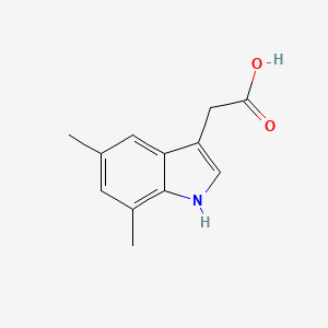 molecular formula C12H13NO2 B13802572 5,7-Dimethyl-3-indoleacetic acid CAS No. 74038-94-1