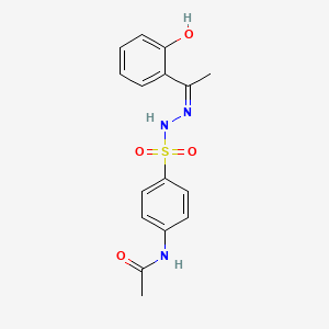 molecular formula C16H17N3O4S B13802633 N-[4-[[(Z)-1-(2-hydroxyphenyl)ethylideneamino]sulfamoyl]phenyl]acetamide CAS No. 6949-49-1