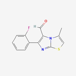 molecular formula C13H9FN2OS B13802645 6-(2-Fluorophenyl)-3-methylimidazo[2,1-B]thiazole-5-carboxaldehyde 