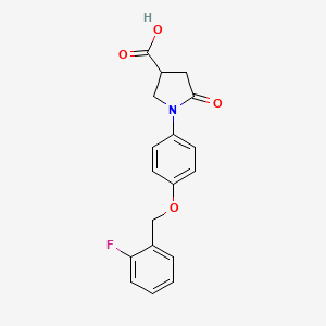 1-[4-[(2-fluorophenyl)methoxy]phenyl]-5-oxopyrrolidine-3-carboxylic acid