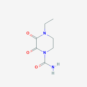 molecular formula C7H11N3O3 B13802751 4-Ethyl-2,3-dioxopiperazine-1-carboxamide CAS No. 77579-88-5