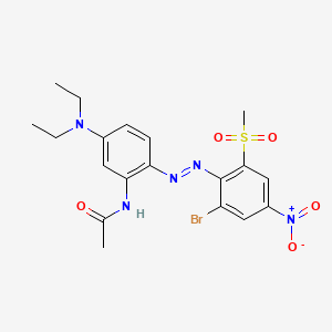 molecular formula C19H22BrN5O5S B13802756 Acetamide, N-[2-[[2-bromo-6-(methylsulfonyl)-4-nitrophenyl]azo]-5-(diethylamino)phenyl]- CAS No. 25986-44-1