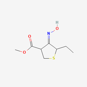 molecular formula C8H13NO3S B13802853 3-Thiophenecarboxylicacid,5-ethyltetrahydro-4-(hydroxyimino)-,methylester(9CI) 