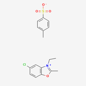 molecular formula C17H18ClNO4S B13802896 5-chloro-3-ethyl-2-methyl-1,3-benzoxazol-3-ium;4-methylbenzenesulfonate CAS No. 63512-20-9