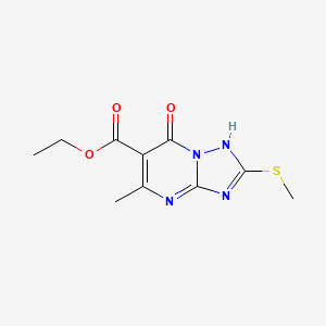 molecular formula C10H12N4O3S B13802929 [1,2,4]Triazolo[1,5-a]pyrimidine-6-carboxylic acid, 7-hydroxy-5-methyl-2-(methylthio)-, ethyl ester CAS No. 63123-21-7