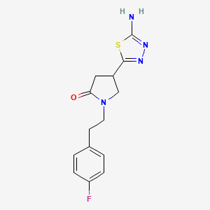 4-(5-Amino-1,3,4-thiadiazol-2-yl)-1-[2-(4-fluorophenyl)ethyl]pyrrolidin-2-one