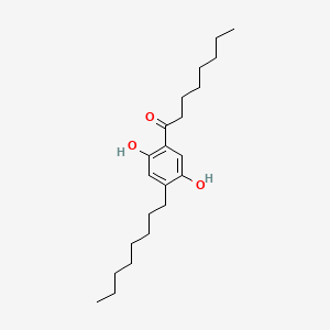 molecular formula C22H36O3 B13802935 1-Octanone, 1-(2,5-dihydroxy-4-octylphenyl)- CAS No. 63134-27-0