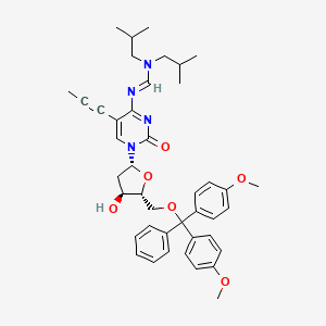 N'-[1-[(2R,4S,5R)-5-[[bis(4-methoxyphenyl)-phenylmethoxy]methyl]-4-hydroxyoxolan-2-yl]-2-oxo-5-prop-1-ynylpyrimidin-4-yl]-N,N-bis(2-methylpropyl)methanimidamide