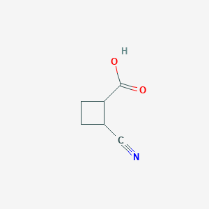 molecular formula C6H7NO2 B1380300 2-Cyanocyclobutane-1-carboxylic acid CAS No. 1508446-57-8
