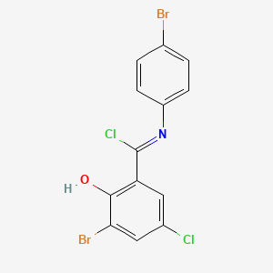 3-Bromo-N-(4-bromophenyl)-5-chloro-2-hydroxybenzenecarboximidoyl chloride