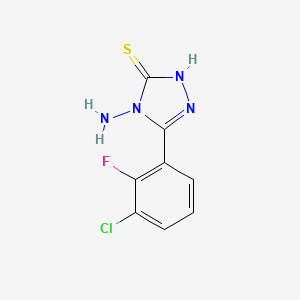 molecular formula C8H6ClFN4S B1380311 4-氨基-5-(3-氯-2-氟苯基)-4H-1,2,4-三唑-3-硫醇 CAS No. 1526796-66-6