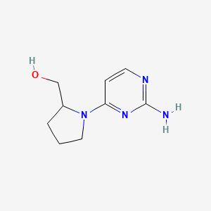 molecular formula C9H14N4O B1380312 [1-(2-氨基嘧啶-4-基)吡咯烷-2-基]甲醇 CAS No. 1533543-04-2