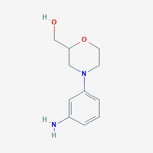 molecular formula C11H16N2O2 B1380314 [4-(3-Aminophenyl)morpholin-2-yl]methanol CAS No. 1501625-66-6