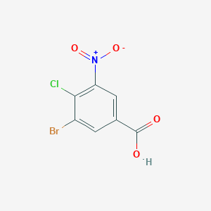 molecular formula C7H3BrClNO4 B1380316 3-溴-4-氯-5-硝基苯甲酸 CAS No. 1523065-07-7