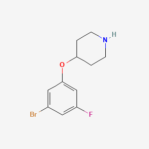 molecular formula C11H13BrFNO B1380321 4-(3-溴-5-氟苯氧基)哌啶 CAS No. 1540730-47-9
