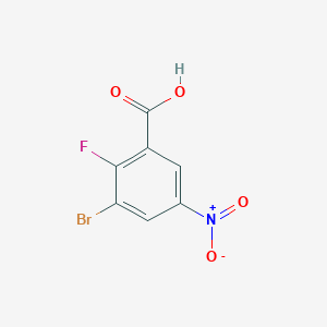 molecular formula C7H3BrFNO4 B1380322 3-溴-2-氟-5-硝基苯甲酸 CAS No. 1526564-53-3