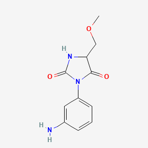 molecular formula C11H13N3O3 B1380336 3-(3-Aminophenyl)-5-(methoxymethyl)imidazolidine-2,4-dione CAS No. 1531545-30-8