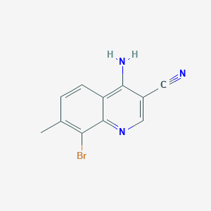 molecular formula C11H8BrN3 B1380340 4-Amino-8-bromo-7-methylquinoline-3-carbonitrile CAS No. 1513808-82-6