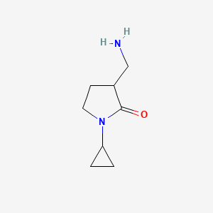 molecular formula C8H14N2O B1380345 3-(氨甲基)-1-环丙基吡咯烷-2-酮 CAS No. 1508185-72-5