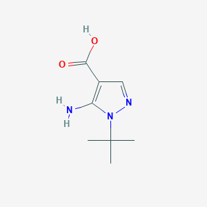 molecular formula C8H13N3O2 B1380352 5-氨基-1-叔丁基-1H-吡唑-4-甲酸 CAS No. 1545779-06-3