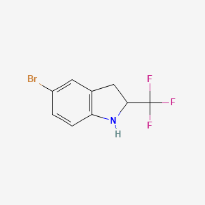 molecular formula C9H7BrF3N B1380353 5-bromo-2-(trifluoromethyl)-2,3-dihydro-1H-indole CAS No. 1391226-48-4