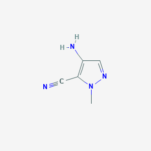 molecular formula C5H6N4 B1380354 4-Amino-1-methyl-1H-pyrazole-5-carbonitrile CAS No. 1393101-11-5