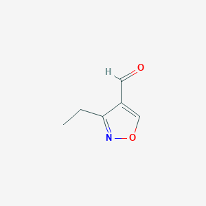 molecular formula C6H7NO2 B1380356 3-Ethyl-1,2-oxazole-4-carbaldehyde CAS No. 1499473-94-7