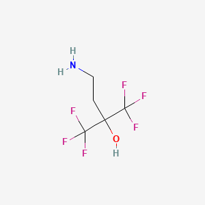 molecular formula C5H7F6NO B1380357 4-Amino-1,1,1-trifluoro-2-trifluoromethylbutan-2-ol CAS No. 64139-80-6