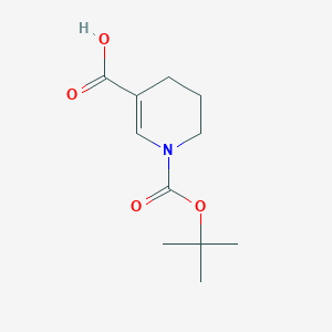 molecular formula C11H17NO4 B1380366 1-[(Tert-butoxy)carbonyl]-1,4,5,6-tetrahydropyridine-3-carboxylic acid CAS No. 1502074-38-5