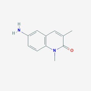 molecular formula C11H12N2O B1380400 6-氨基-1,3-二甲基-1,2-二氢喹啉-2-酮 CAS No. 1425927-75-8