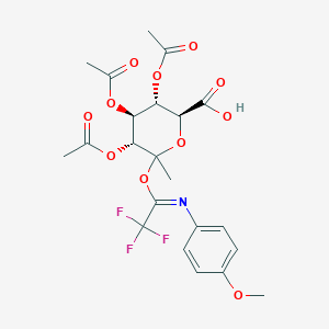 (2S,3S,4S,5R)-3,4,5-triacetyloxy-6-[N-(4-methoxyphenyl)-C-(trifluoromethyl)carbonimidoyl]oxy-6-methyloxane-2-carboxylic acid