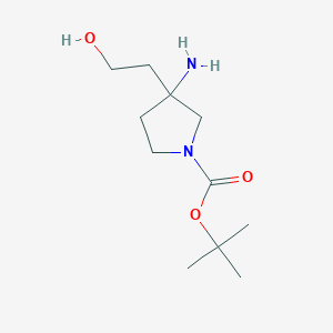 B1380413 tert-Butyl 3-amino-3-(2-hydroxyethyl)pyrrolidine-1-carboxylate CAS No. 1781613-32-8