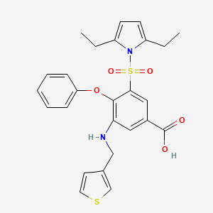 3-((2,5-Diethyl-1H-pyrrol-1-yl)sulfonyl)-4-phenoxy-5-((3-thienylmethyl)amino)benzoic acid