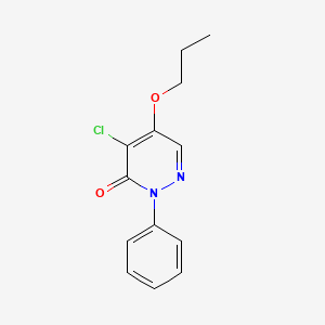 molecular formula C13H13ClN2O2 B13804175 Pyridazin-3(2H)-one, 4-chloro-2-phenyl-5-propoxy- 