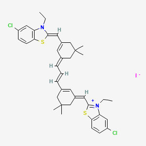 5-Chloro-2-((3-[(E)-3-(3-([5-chloro-3-ethyl-1,3-benzothiazol-2(3H)-ylidene]methyl)-5,5-dimethyl-2-cyclohexen-1-ylidene)-1-propenyl]-5,5-dimethyl-2-cyclohexen-1-ylidene)methyl)-3-ethyl-1,3-benzothiazol