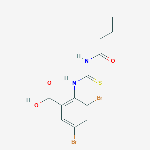 3,5-Dibromo-2-[[[(1-oxobutyl)amino]thioxomethyl]amino]-benzoic acid