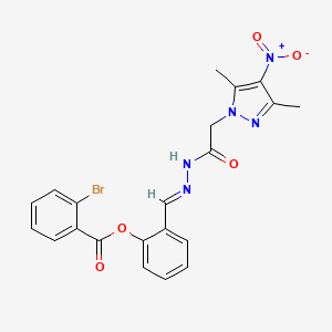 1H-Pyrazole-1-aceticacid,3,5-dimethyl-4-nitro-,[[2-[(2-bromobenzoyl)oxy]phenyl]methylene]hydrazide(9CI)