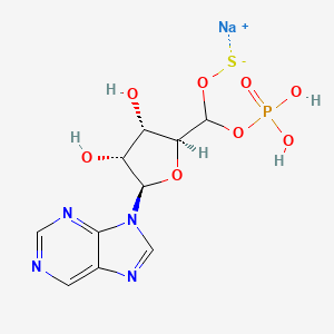 molecular formula C10H12N4NaO8PS B13804587 sodium;[[(2S,3S,4R,5R)-3,4-dihydroxy-5-purin-9-yloxolan-2-yl]-sulfidooxymethyl] dihydrogen phosphate 