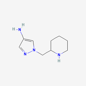molecular formula C9H16N4 B1380463 1-(piperidin-2-ylmethyl)-1H-pyrazol-4-amine CAS No. 1782349-45-4