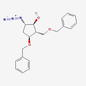 molecular formula C20H23N3O3 B13804648 (1S,2S,3S,5S)-5-Azido-3-(phenylmethoxy)-2-[(phenylmethoxy)methyl]cyclopentanol 