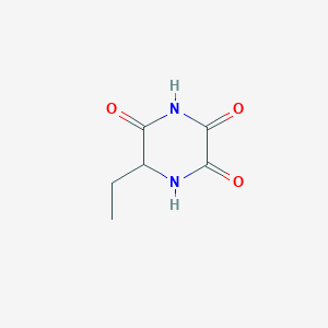 molecular formula C6H8N2O3 B13804658 2,3,5-Piperazinetrione,6-ethyl- 