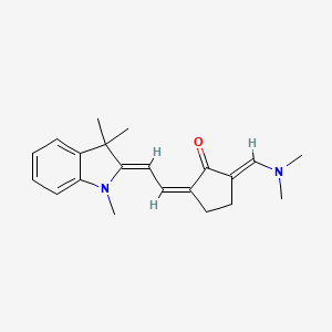 molecular formula C21H26N2O B13804660 (2E,5Z)-2-[(Dimethylamino)methylene]-5-[(2Z)-2-(1,3,3-trimethyl-1,3-dihydro-2H-indol-2-ylidene)ethylidene]cyclopentanone 