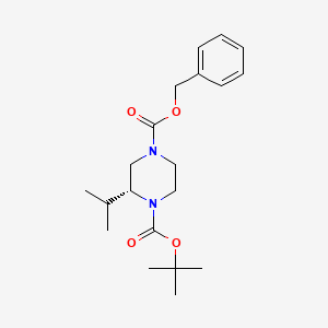 molecular formula C20H30N2O4 B1380469 (R)-4-苄基 1-叔丁基 2-异丙基哌嗪-1,4-二羧酸酯 CAS No. 1260617-38-6