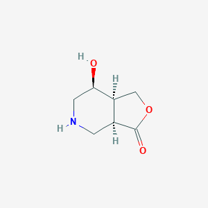 molecular formula C7H11NO3 B13804695 (3aR,7S,7aR)-7-hydroxy-3a,4,5,6,7,7a-hexahydro-1H-furo[3,4-c]pyridin-3-one CAS No. 243980-05-4