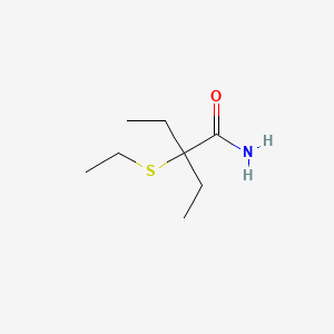 molecular formula C8H17NOS B13804722 Butyramide, 2-ethyl-2-ethylthio- CAS No. 66859-58-3